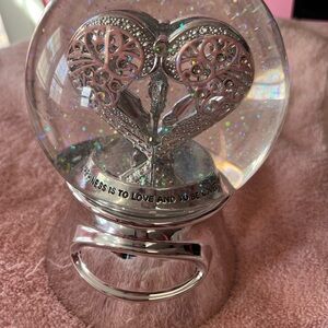 Musical Snow Globe with Heart Design